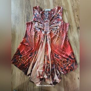 CATO Detailed Sleeveless A SAMETRICAL Longer front in V shape.